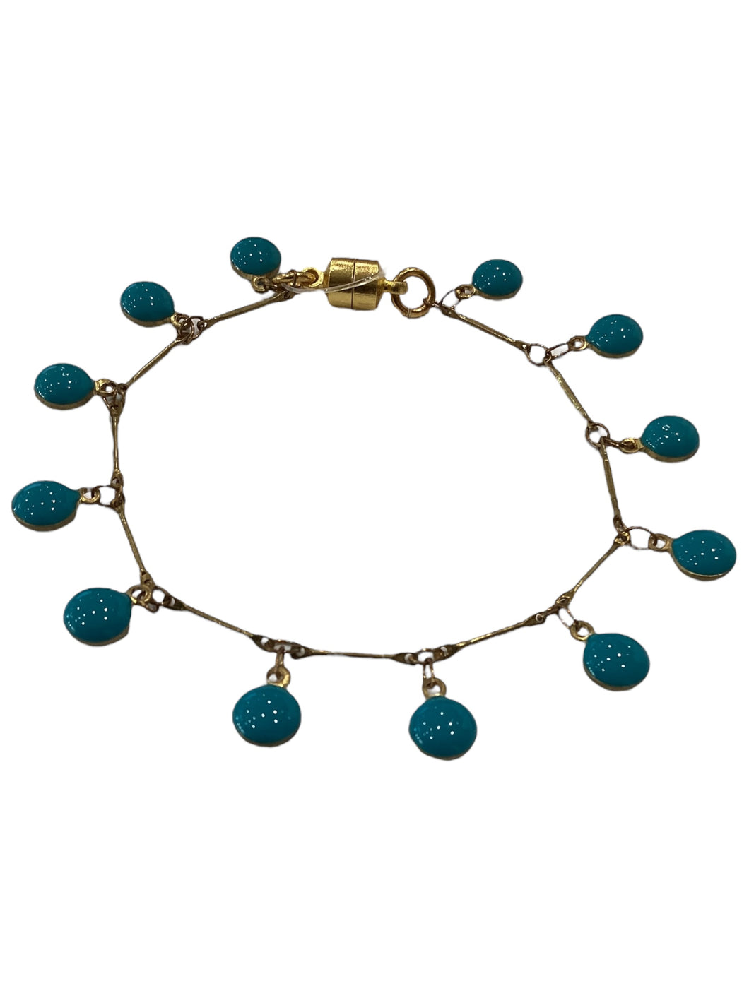 Enamel Drop Bracelet - Gold/Turquoise