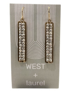 Fancy Gemstone Earrings - Rectangle - Silver