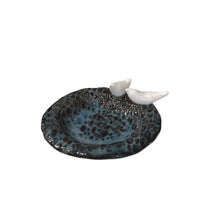 Small Trinket Dish - Blue Textured with Two Birds