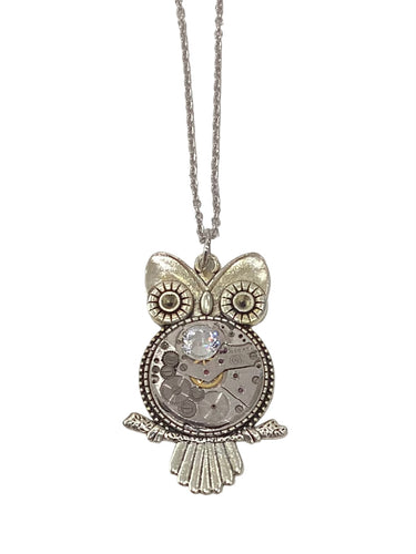 Steampunk Owl Movement Necklace