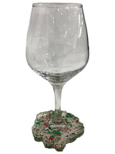 Red, Green & Silver Wine Glass