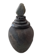 Raku Fired Lidded Vessel with Labradorite