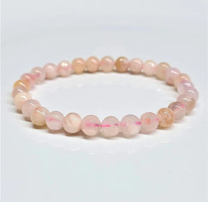 Cherry Flower Agate Bracelet - 8mm