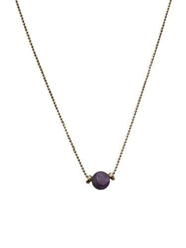 Gemstone Pendant Mini - Amethyst on Brass