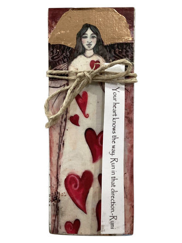 Small Wood Block Angel