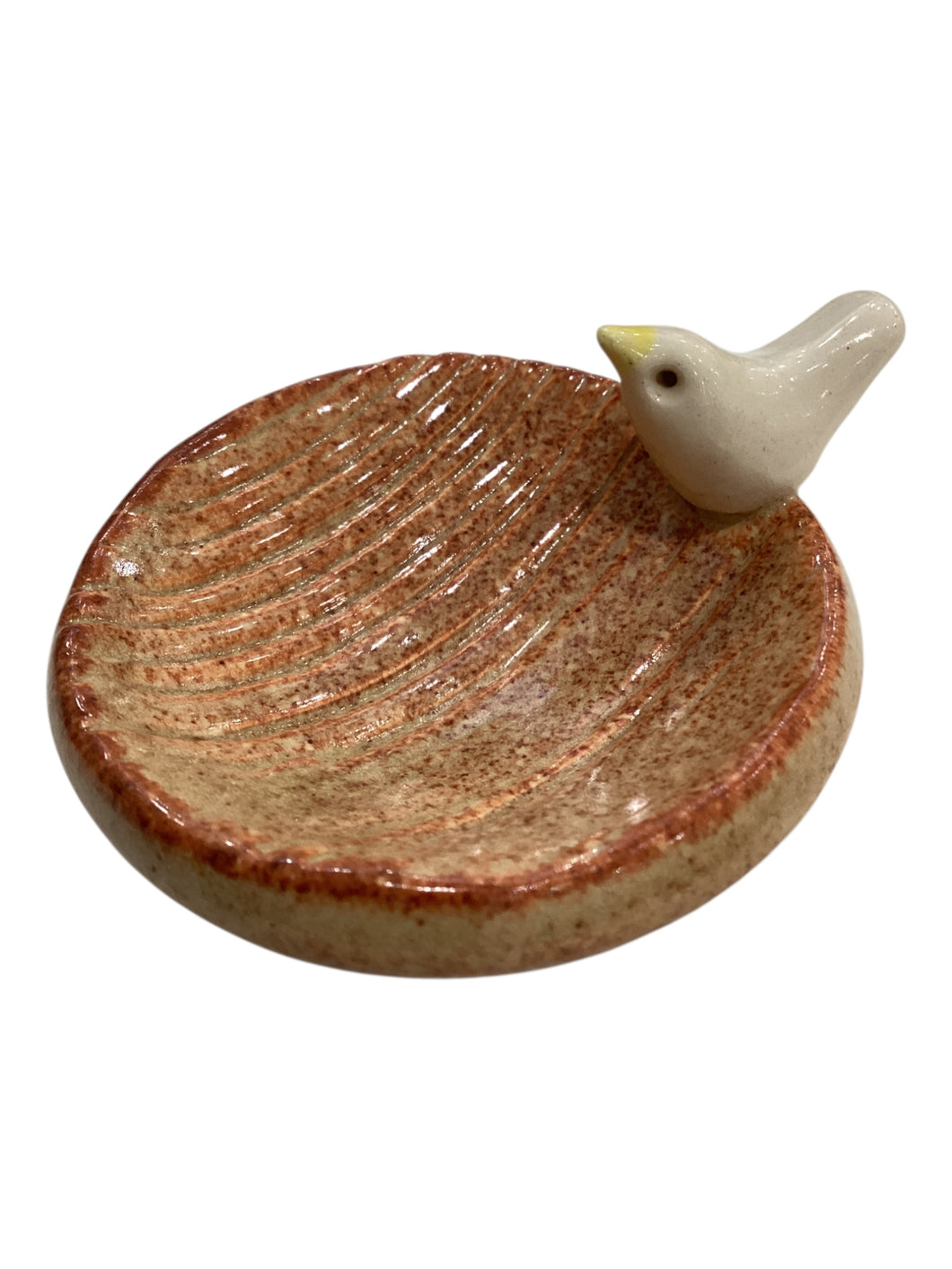 Tiny Faux Bois Bird Mini Tray - Brown/White Bird