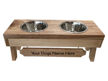 Dog Dish Stand - Large Oak with or without Name Plate