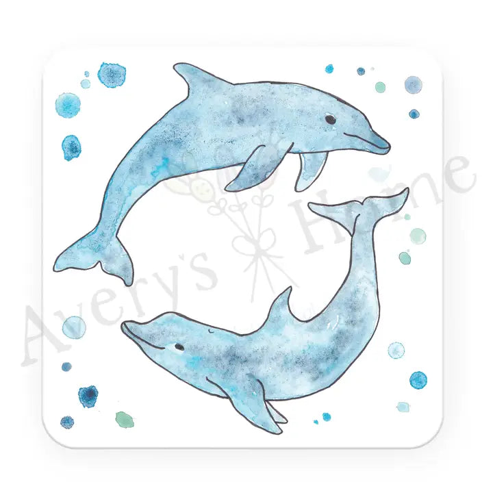 Water Absorbent Stone Coaster - Dolphin