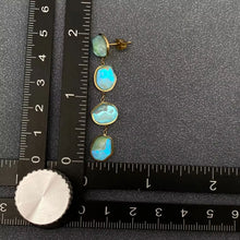 IrregularBlue Acrylic Earrings - 18k Gold Stainless Steel