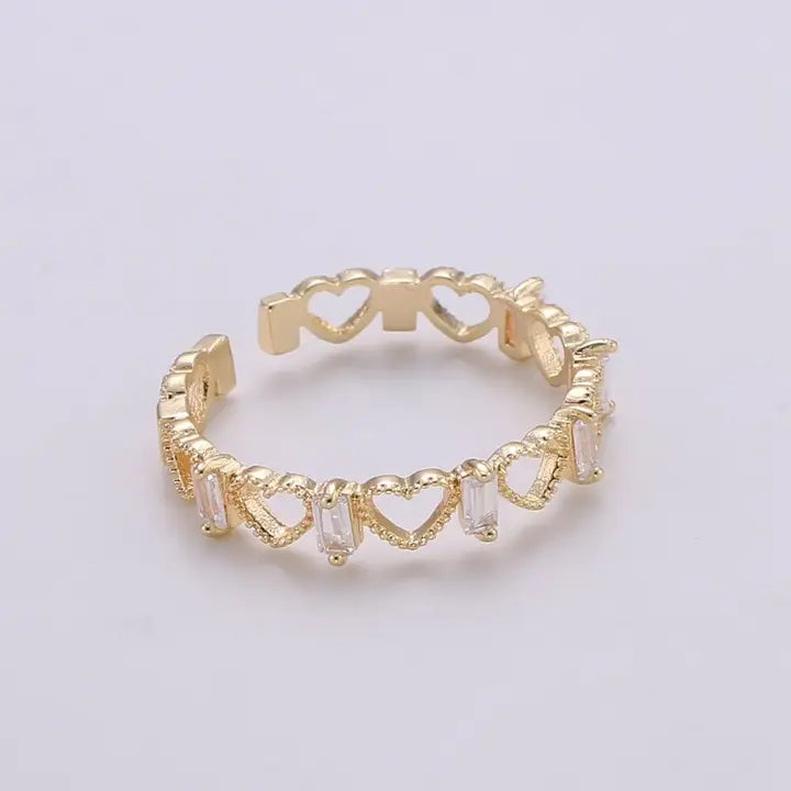 Heart Open Adjustable Ring