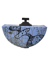 Raku Fired Blue 1/2 Circle