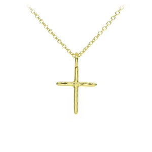 Organic Cross Pendant - Gold Plated Sterling Silver
