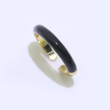Enamel Stacking Ring - Gold Filled Open Adjustable Ring