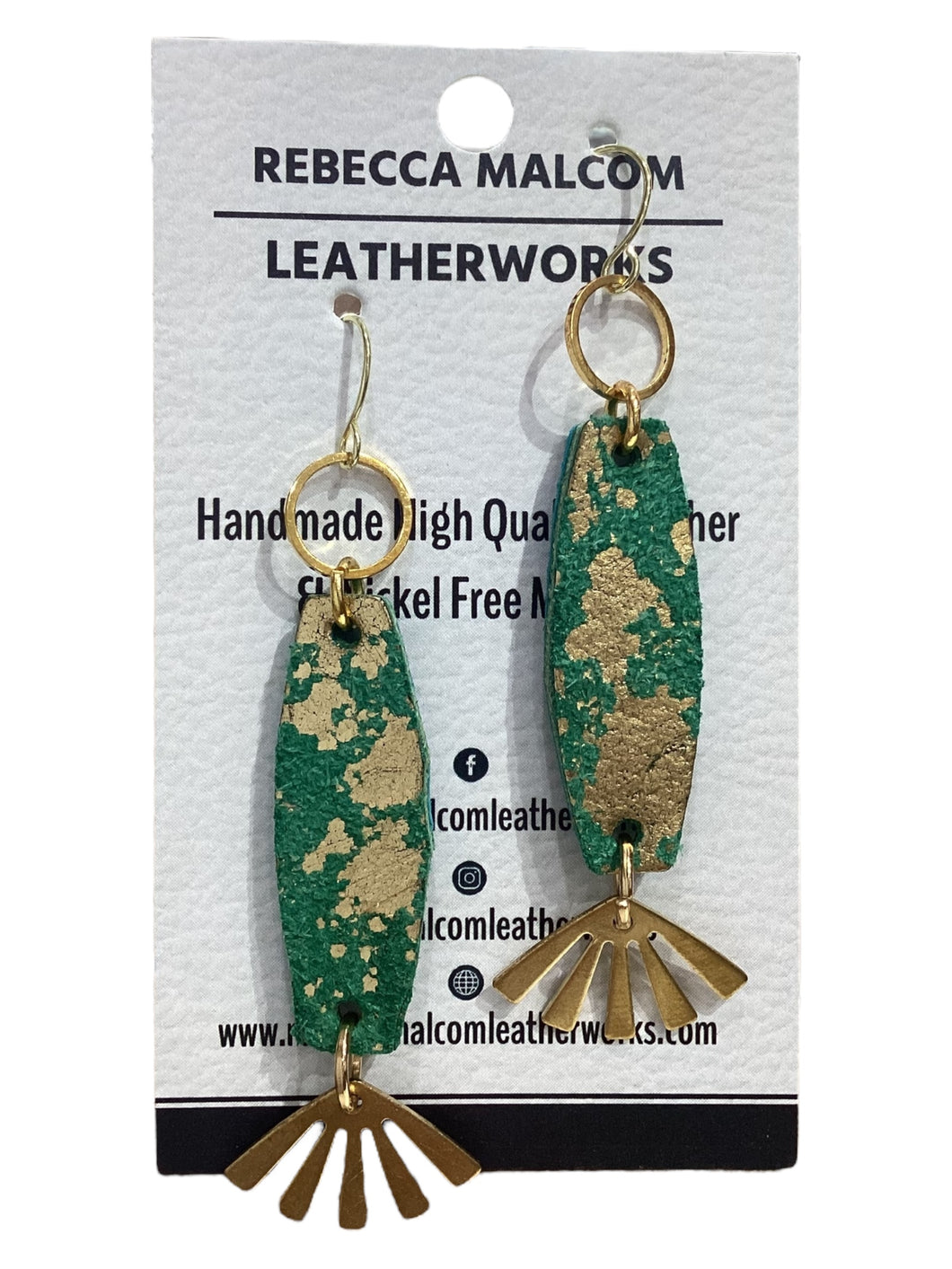 Lava Earrings - Green Gold