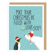 Penguin Polar Bear Christmas Card