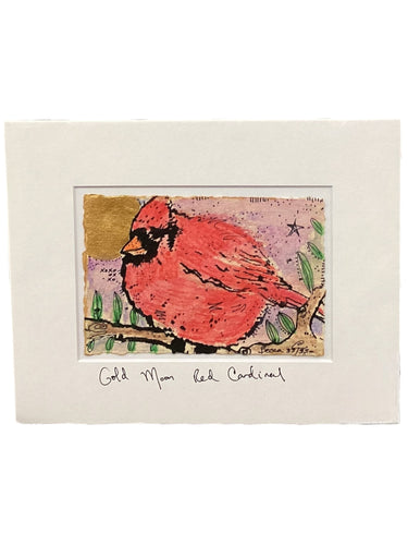 Gold Moon Red Cardinal - Original - 8