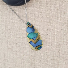 Alcohol Ink Stainless Steel Medium Teardrop Necklace