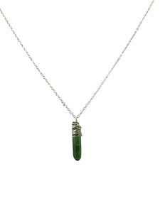 Green Quartz Necklace - Silver