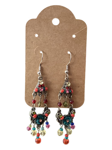 Vintage Earrings - Multi-Color Glass Beads
