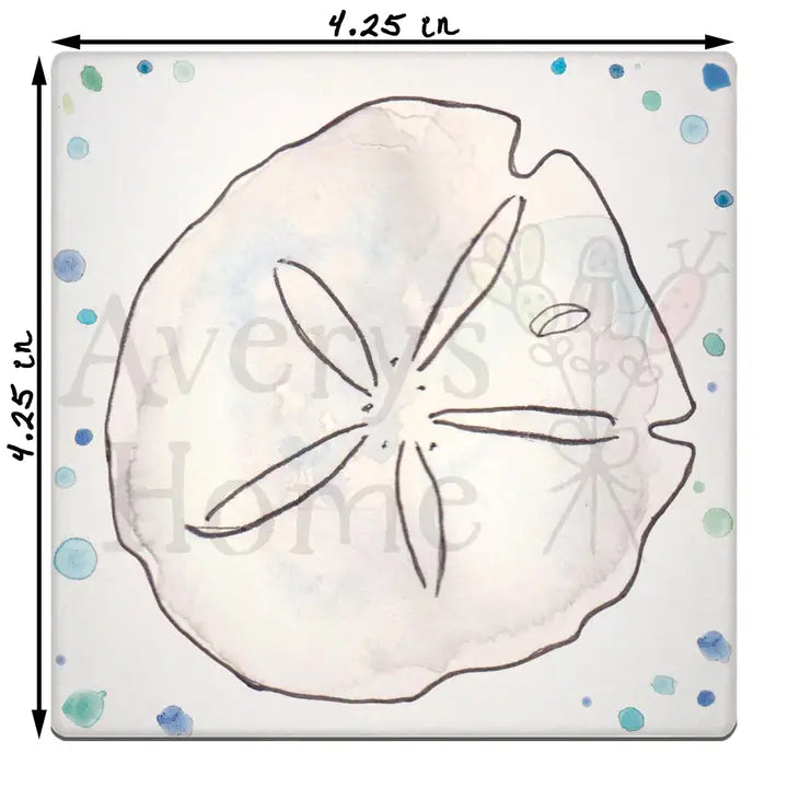Water Absorbent Stone Coaster - Sand Dollar