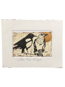 Golden Moon Magpies - Original - 8" x 10"