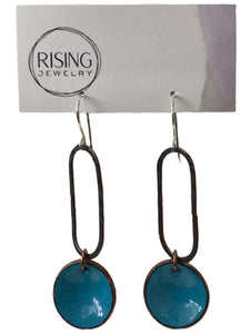 Penny Patina Elongate Earrings - Forget Me Not