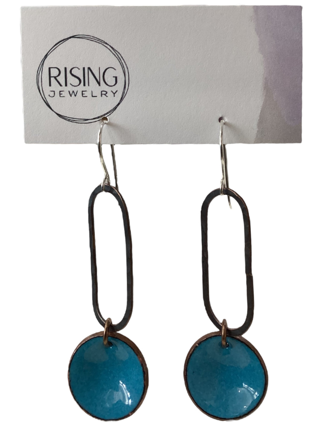 Penny Patina Elongate Earrings - Forget Me Not