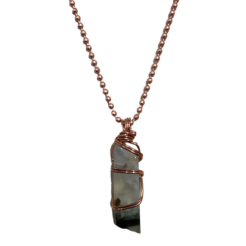 Prehnite Epidote Medium Stick Pendant