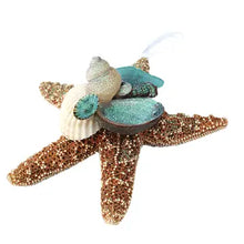 Sugar Starfish Collage Ornament - Light Blue