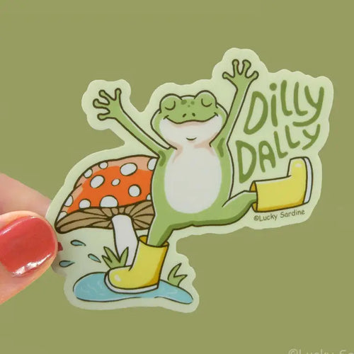 Frog & Mushroom - Dilly Dally Vinyl Sticker