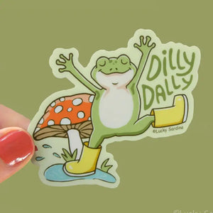 Frog & Mushroom - Dilly Dally Vinyl Sticker