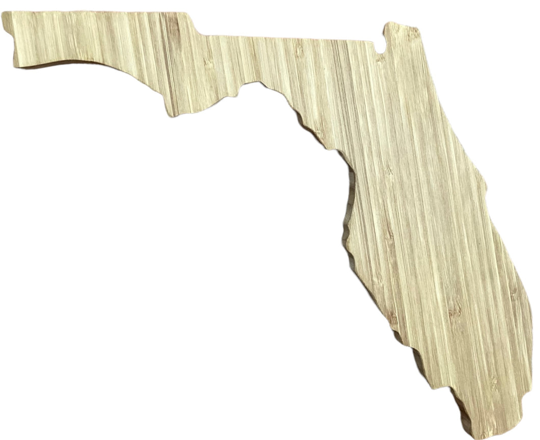 Florida Shaped Crafted Bamboo Cheese Board - Small