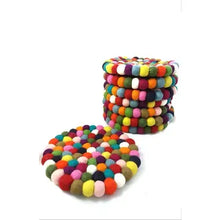 Round Felt Ball Trivet - Multicolor