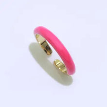 Enamel Stacking Ring - Gold Filled Open Adjustable Ring