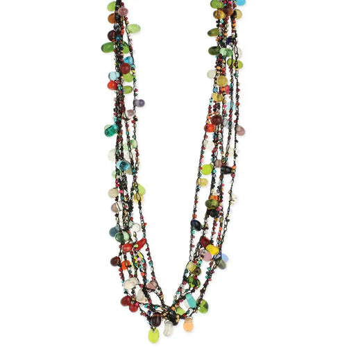 Black Thread Beaded Necklace