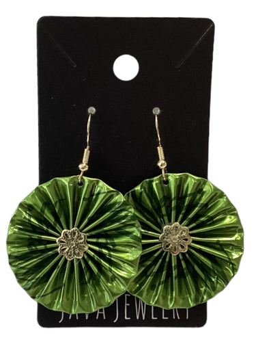 Green Round Earrings