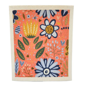 Swedish Dishcloth - Coral Spring Flowers