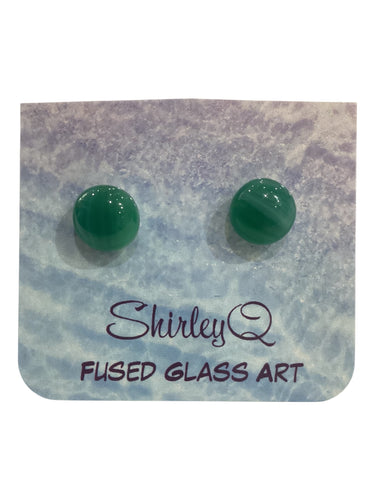 Green Post Earrings