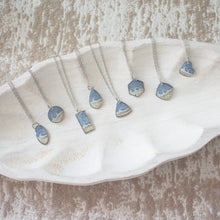 Custom Sand Necklace Wave Rectangle - Silver