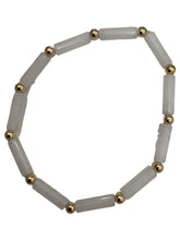Stone Tube Bracelets with 18k Gold