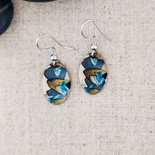 Alcohol Ink Stainless Steel Small Oval Earrings