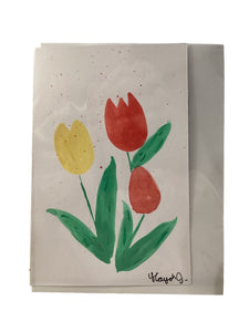 4''x6" Red and Yellow Tulips Postcard