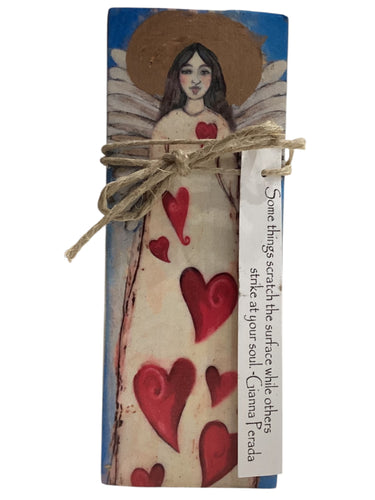 Small Wood Block Angel - Some things scratch the surface while others strike at your soul. – Gianna Perada