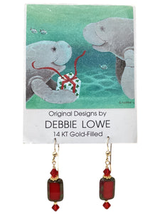 Red Rectangles Earrings