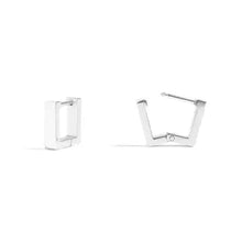 18K Gold Pvd Stainless Steel Square Huggie Earrings - Stainless