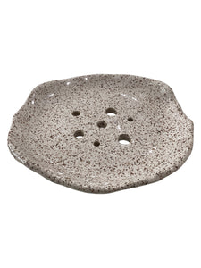 White with Speckled Soap Dish