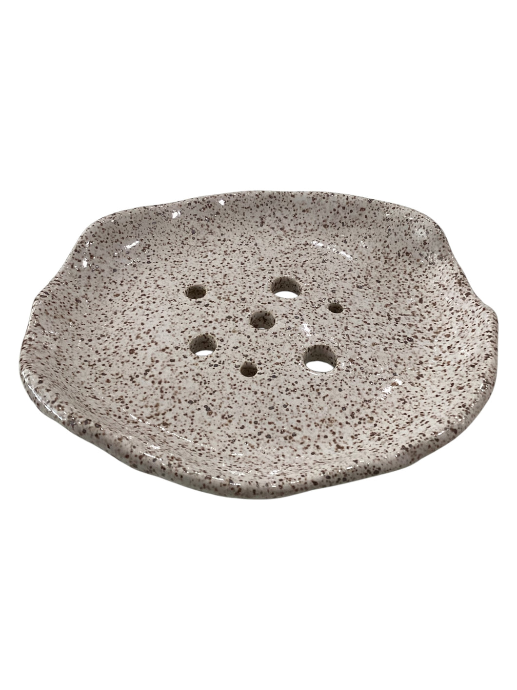 White with Speckled Soap Dish