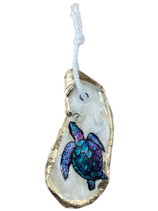 Blue Turtle Oyster Ornament