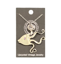 Silverplate Fish Necklaces With Crystal Eye