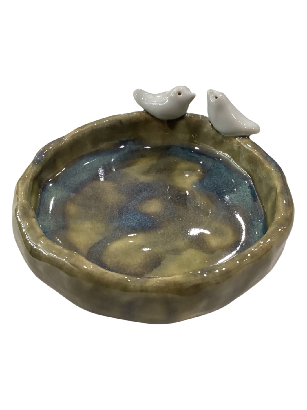 Dish with White Birds